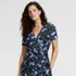 Women's Short Sleeve Silky Knit Wrap Blouse, alternative image