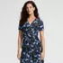 Women's Short Sleeve Silky Knit Wrap Blouse, Front