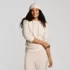 Women's Long Sleeve Waffle Hooded Pullover, alternative image