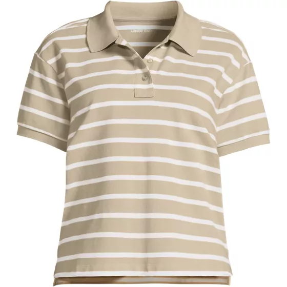Women's Plus Size Short Sleeve Pique Boxy Polo - primary