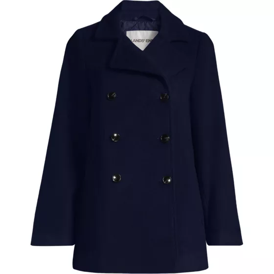 Women's Plus Size Wool Peacoat - primary