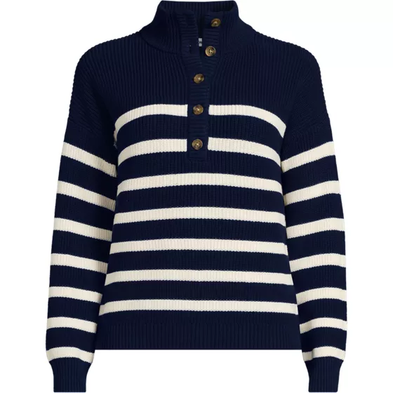 Women's Cotton Button Up Henley Sweater - primary