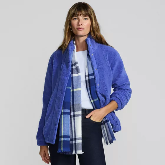 Women's Sherpa Fleece Snap Front Jacket - primary