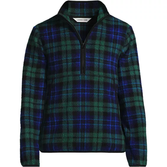 Men's Print Half Zip Sherpa Fleece Pullover - primary