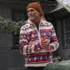 Men's Tall Print Half Zip Sherpa Fleece Pullover, alternative image