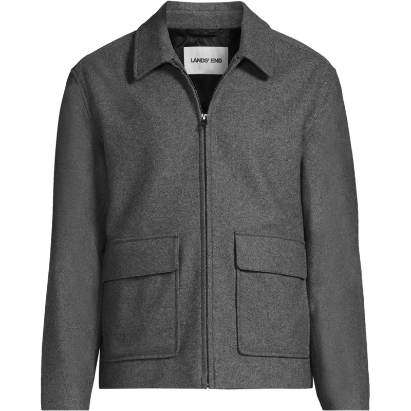 Men's Short Wool Jacket, Front
