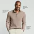 Men's Long Sleeve Cotton Wool Button Up Mock Sweater, alternative image