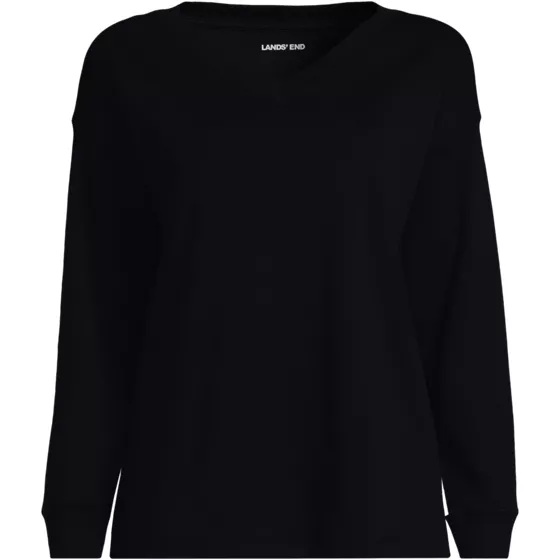 Women's Long Sleeve Cotton V-Neck Tee - primary