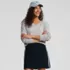 Women's Long Sleeve Cotton V-Neck Tee, alternative image