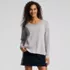 Women's Long Sleeve Cotton V-Neck Tee, Front