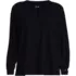 Women's Long Sleeve Slub Jersey Embroidered Sleeve Blouse, Front