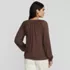 Women's Long Sleeve Slub Jersey Embroidered Sleeve Blouse, Back