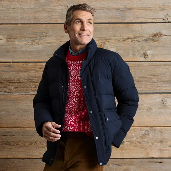 Men's Wide Channel Patch Pocket Down Jacket - primary