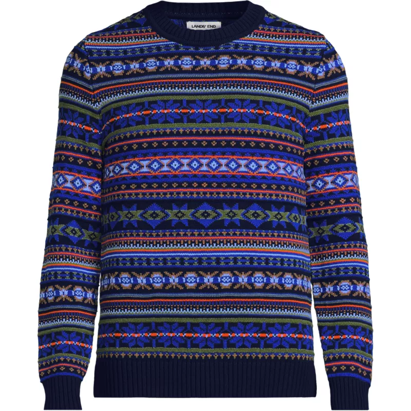 Men's Long Sleeve Drifter Fair Isle Crewneck, Front