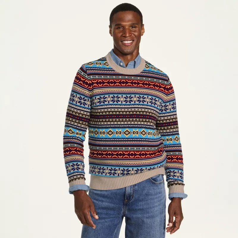 Men's Long Sleeve Drifter Fair Isle Crewneck, alternative image