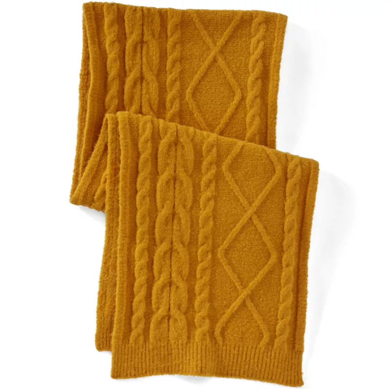 Women's CashTouch Cable Knit Scarf, Front