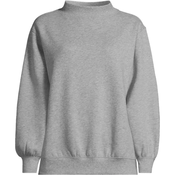 Women's Plus Size Long Sleeve Serious Sweats Mock Neck Sweatshirt - primary