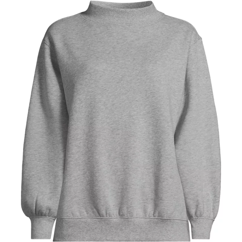 Women's Plus Size Long Sleeve Serious Sweats Mock Neck Sweatshirt, Front