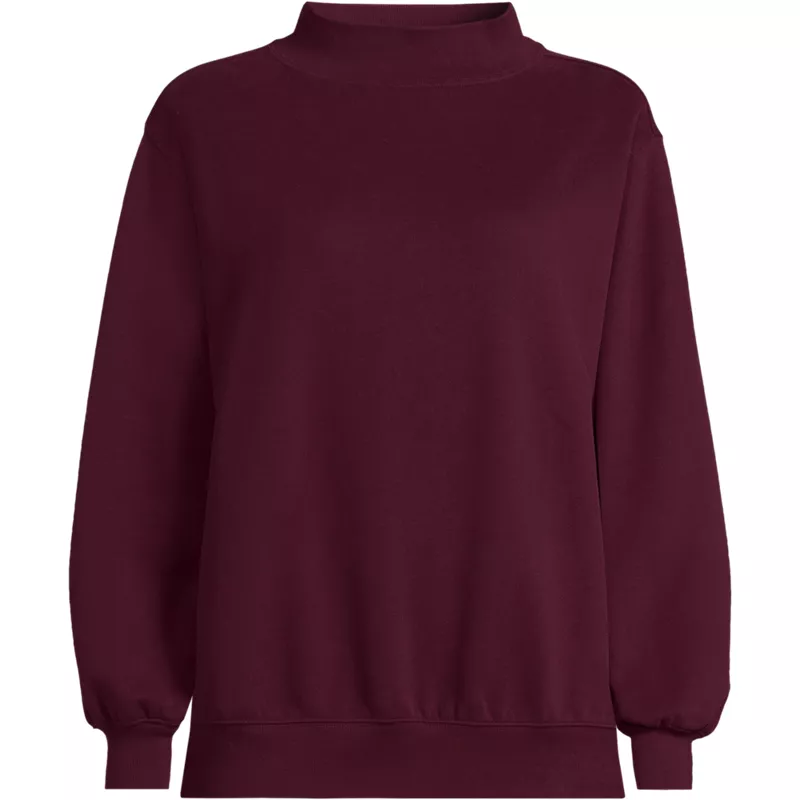Women's Long Sleeve Serious Sweats Mock Neck Sweatshirt, Front