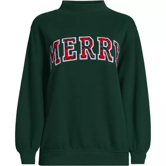 Women's Long Sleeve Serious Sweats Mock Neck Sweatshirt - primary