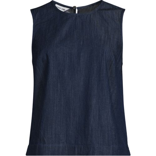 TENCEL Blend Sleeveless Top, Women, size: 10, regular, Blue, Cotton/Lyocell, by Lands' End
