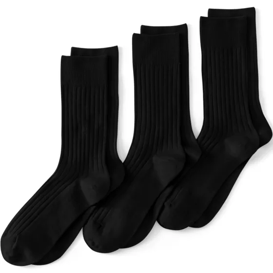Men's Dress Ribbed Crew Socks 3 Pack - primary