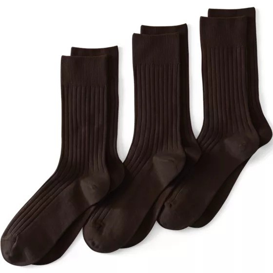 Men's Dress Ribbed Crew Socks 3 Pack - primary
