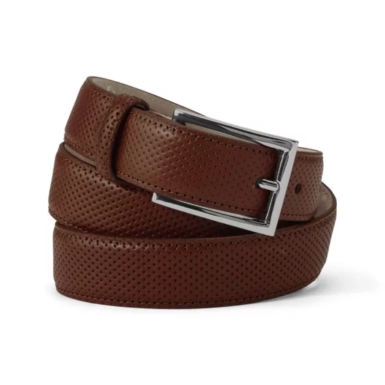 Men's Perforated Leather Chino Belt - primary