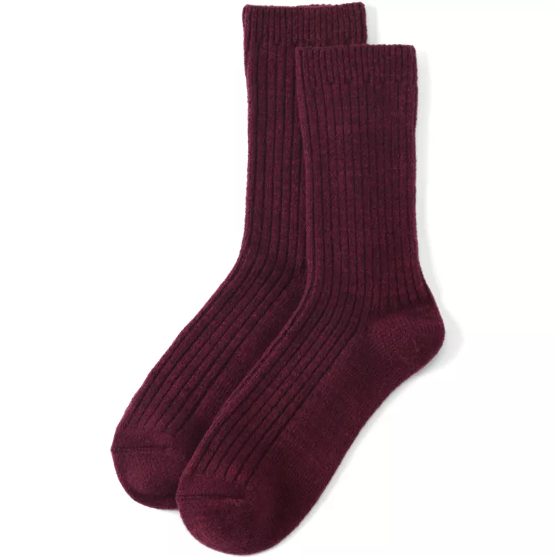 Women's CashTouch Rib Crew Socks, Front