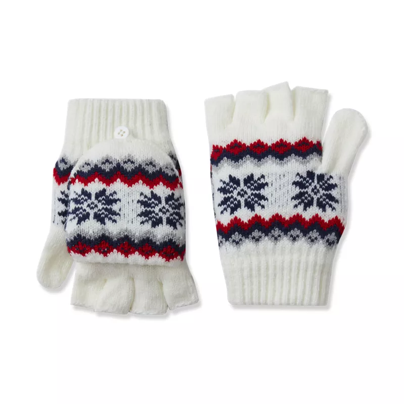 Kids Knit Fair Isle Convertible Mittens, alternative image