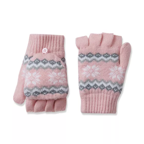 Kids Knit Fair Isle Convertible Mittens - primary