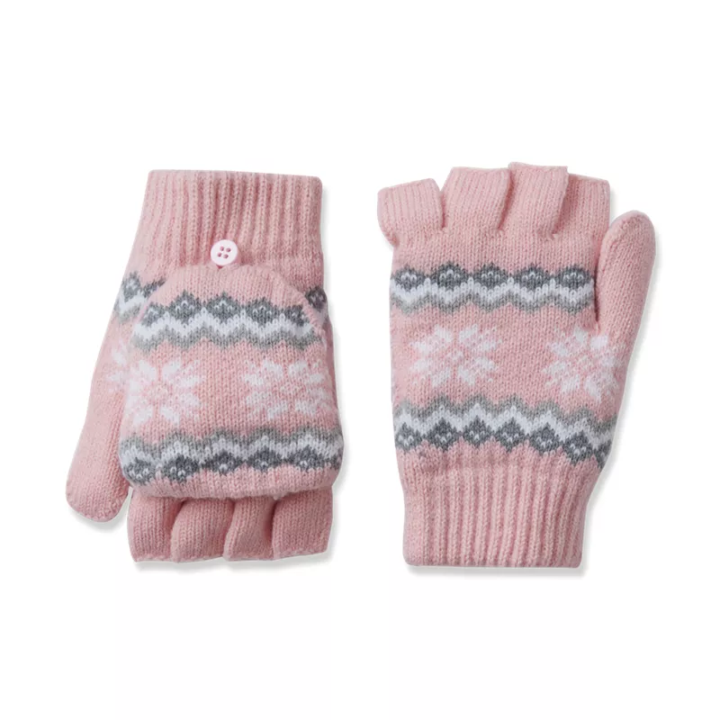 Kids Knit Fair Isle Convertible Mittens, alternative image