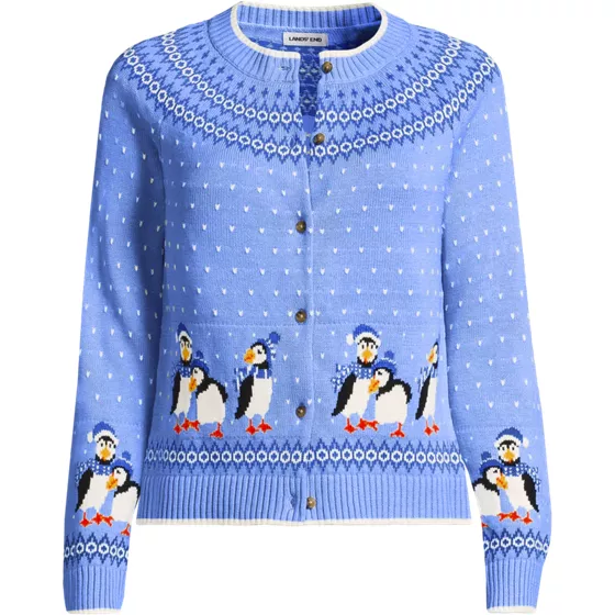 Women's Plus Size Drifter Fair Isle Raglan Sleeve Cardigan Sweater - primary
