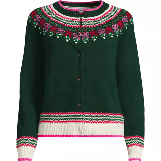 Women's Drifter Fair Isle Raglan Sleeve Cardigan Sweater - primary