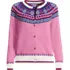 Women's Plus Size Drifter Fair Isle Raglan Sleeve Cardigan Sweater, Front