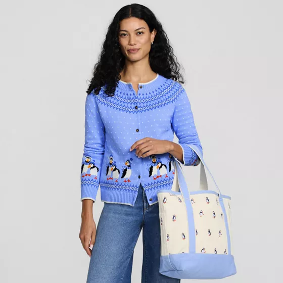 Women's Petite Drifter Fair Isle Raglan Sleeve Cardigan Sweater - primary