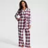 Women's Waffle 3 Piece Pajama Set - Tank Pants and Cardigan Robe, Front