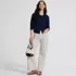 Women's High Rise 5 Pocket Wide Leg Chino Oxford Stripe Pants, alternative image