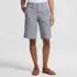 Women's Elastic Back Classic 12" Chino Oxford Stripe Shorts, Front