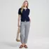 Women's Mid Rise Classic Straight Leg Oxford Stripe Ankle Pants, alternative image