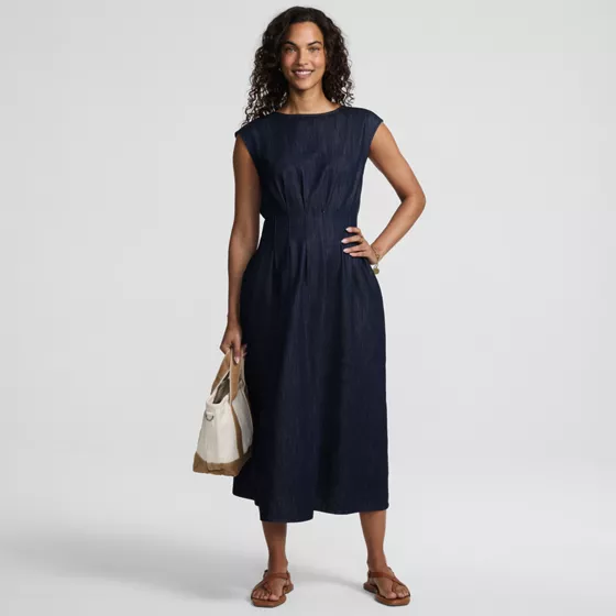 Women's Sleeveless Denim Dress - primary