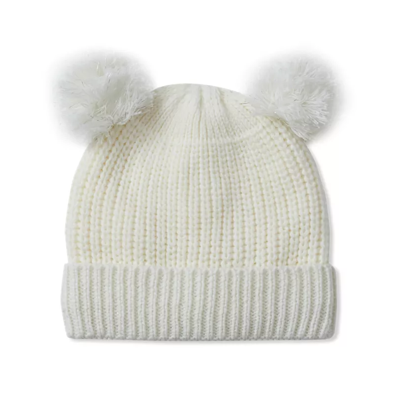 Girls Fleece Lined Pom Pom Hat, alternative image