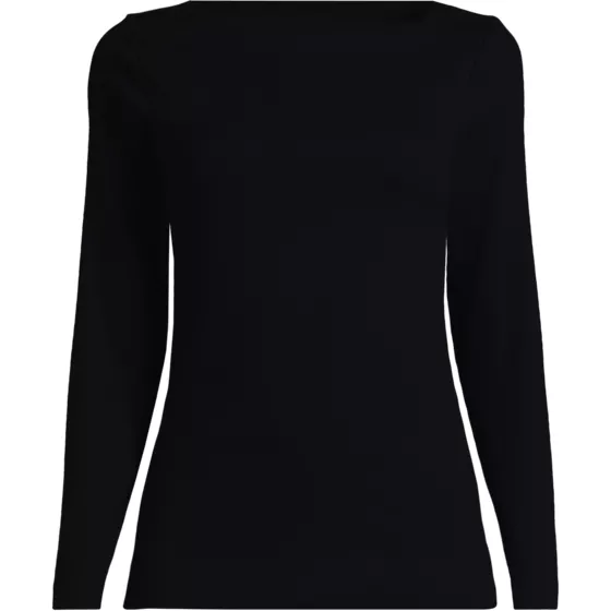Women's Long Sleeve Polished Essentials Straight Neck Tee - primary