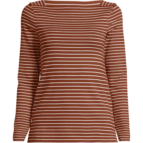 Women's Long Sleeve Polished Essentials Straight Neck Tee - primary