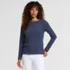 Women's Long Sleeve Polished Essentials Straight Neck Tee, Front