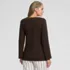 Women's Petite Long Sleeve Polished Essentials Notch Neck Tunic Top, Back