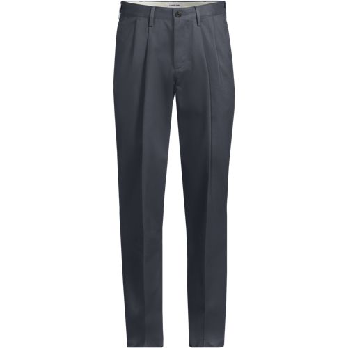 Pleated Non-iron Chinos, Comfort Waist, Traditional Fit, Men, size: 33 30, regular, Grey, by Lands' End