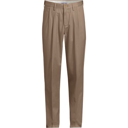 Pleated Non-iron Chinos, Comfort Waist, Traditional Fit, Men, size: 33 30, regular, Misc, by Lands' End