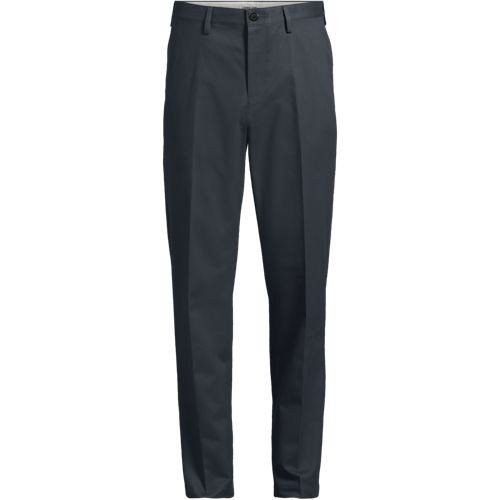 Non-iron Chinos, Flat front, Traditional Fit, Men, size: 33 32, regular, Grey, by Lands' End