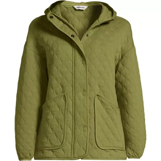 Women's RainDefense Knit Quilted Hooded Full Zip Jacket - primary